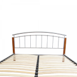 Dupla ágy, égerfa/ezüst fém, 180x200, MIRELA